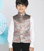  multicolor-base-grey nehru jacket