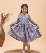  girls' grey ethnic dress