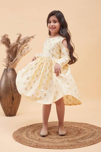  girls' cream ethnic dress