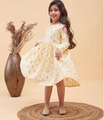  girls' cream ethnic dress