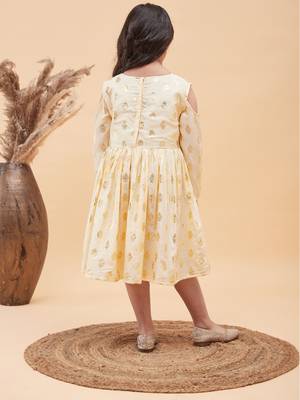  girls' cream ethnic dress 3