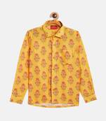 multicolor-base-orange ethnic shirt