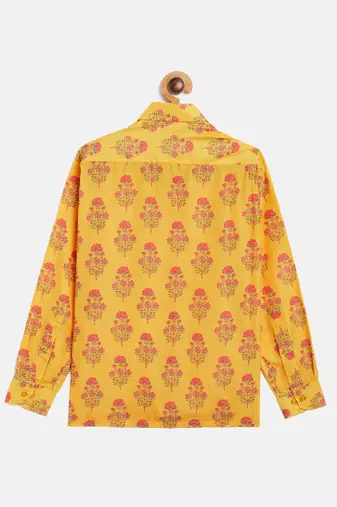multicolor-base-orange ethnic shirt
