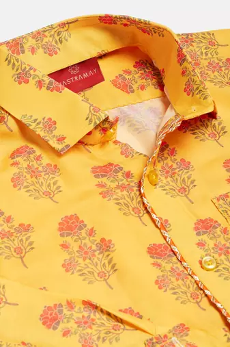 multicolor-base-orange ethnic shirt