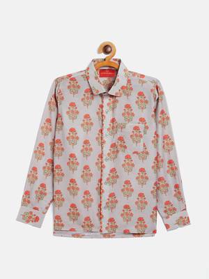 multicolor-base-beige ethnic shirt 1