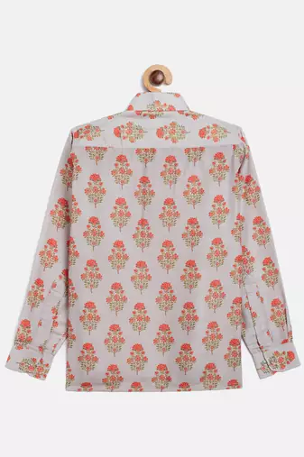 multicolor-base-beige ethnic shirt