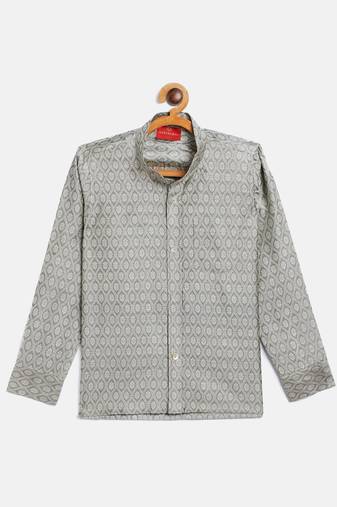  boys' beige ethnic shirt
