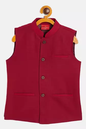Vastramay boys' maroon nehru jacket