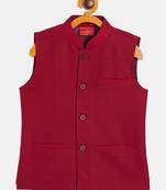 Vastramay boys' maroon nehru jacket