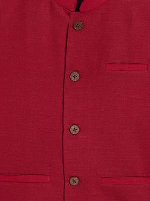 Vastramay boys' maroon nehru jacket 3
