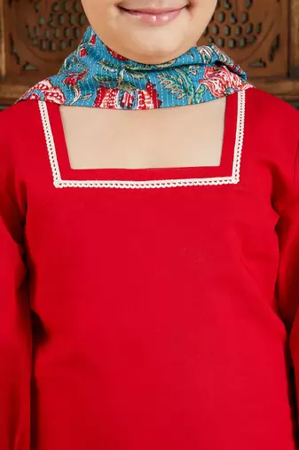  girls' red and blue palazzo set