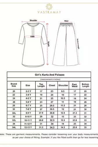  girls' red and blue palazzo set