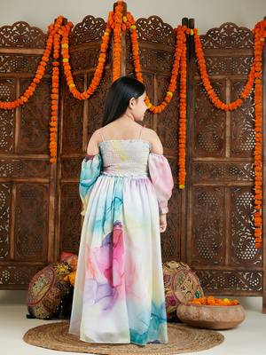  girls' multi color lehenga 3