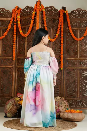  girls' multi color lehenga