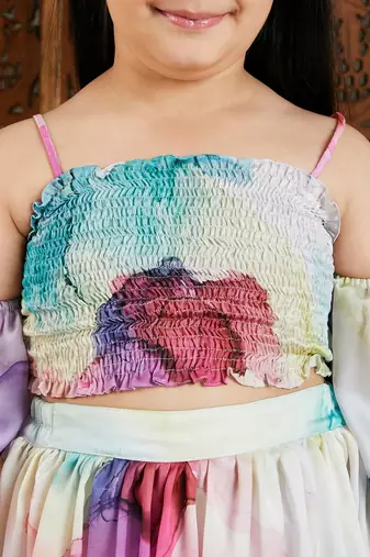  girls' multi color lehenga