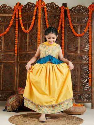  girls' yellow lehenga 1