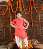 girls' rose pink dhoti set
