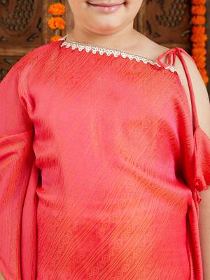 girls' rose pink dhoti set 4