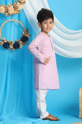 purple and white kurta pyjama set