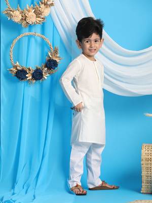cream and white kurta pyjama set 2