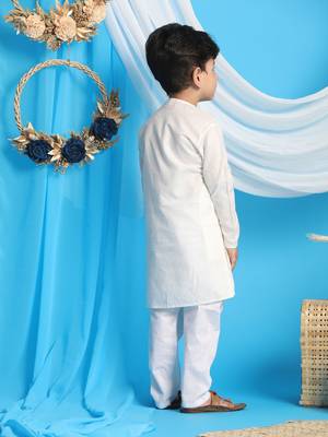 cream and white kurta pyjama set 3