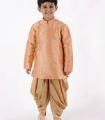  boys' peach and rose gold kurta dhoti set
