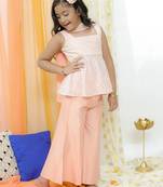  girls' pink tunic , sharara and dupatta