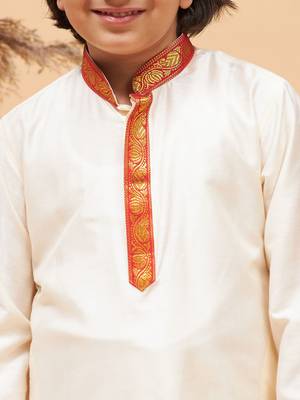 cream kurta and mundu set 4