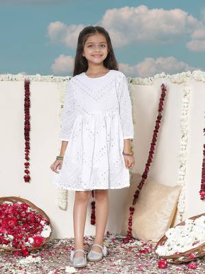  girls' white ethnic dress 1