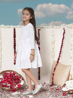  girls' white ethnic dress 2