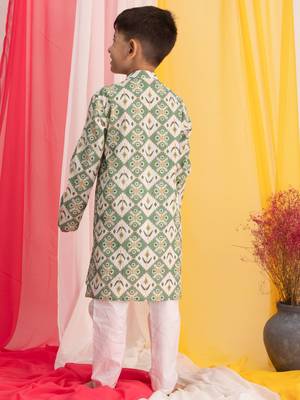 green and white kurta pyjama set 3