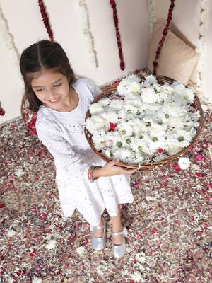  girls' white ethnic dress 4