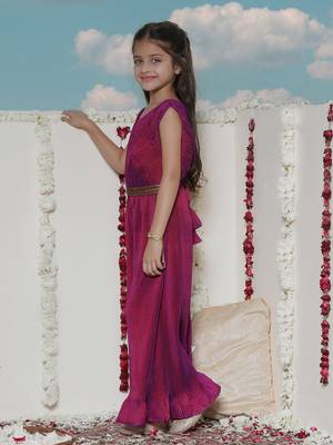  girls' purple jumpsuit 2
