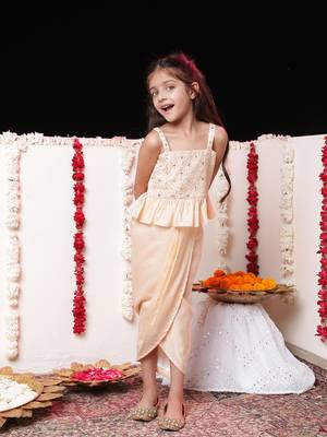  girls' peach lehenga 1