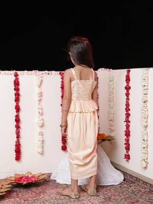  girls' peach lehenga 3