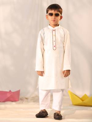 cream kurta pyjama set 1