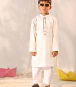 boys' cream kurta pyjama set