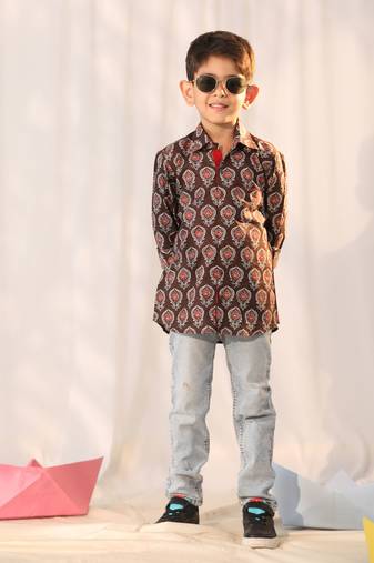  boys' coffee ethnic shirt