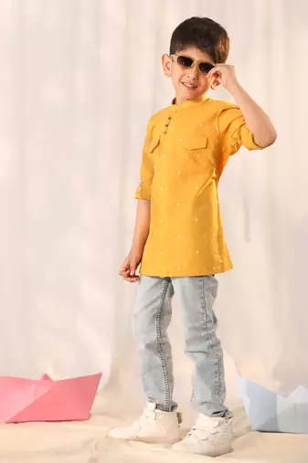 mustard ethnic shirt