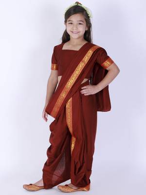 Maroon Kids Saree  1