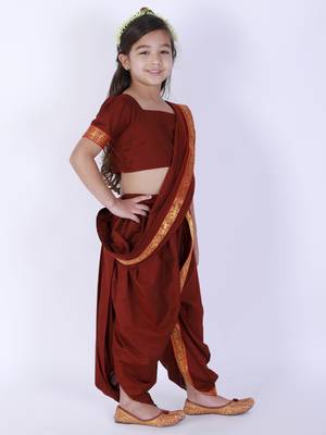 Maroon Kids Saree  2