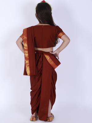 Maroon Kids Saree  3