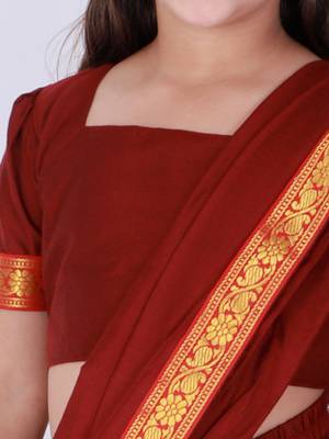 Maroon Kids Saree  4