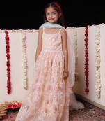  girls' peach anarkali set