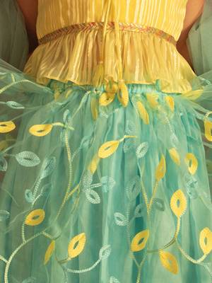 girls' yellow and aqua lehenga set 4