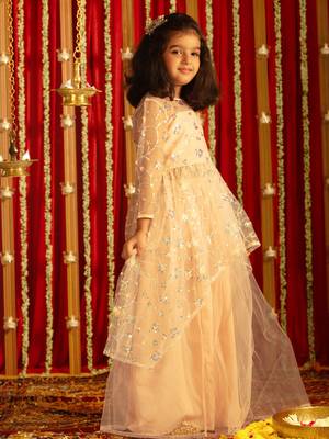  girls' peach lehenga set 2