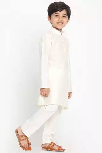 Jbn creationcream kurta pyjama set