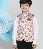 multicolor-base-pink nehru jacket