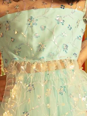  girls' aqua lehenga set 4