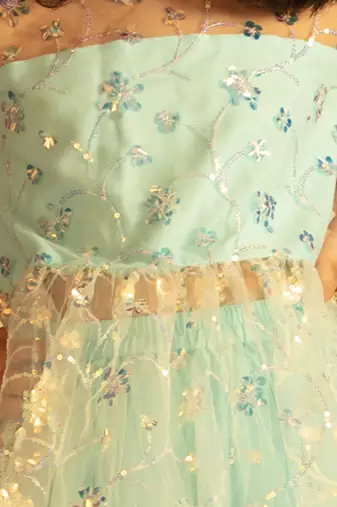  girls' aqua lehenga set